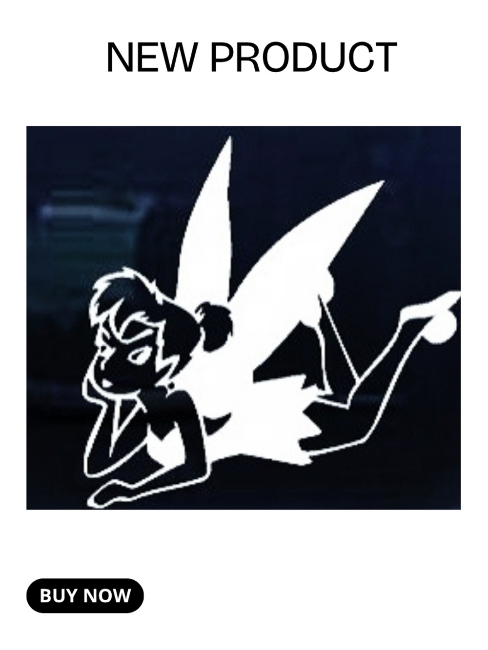 NEW Disney White Tinkerbell Vechile Vinyl Decal | Window Sticker